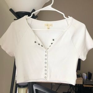 white crop top